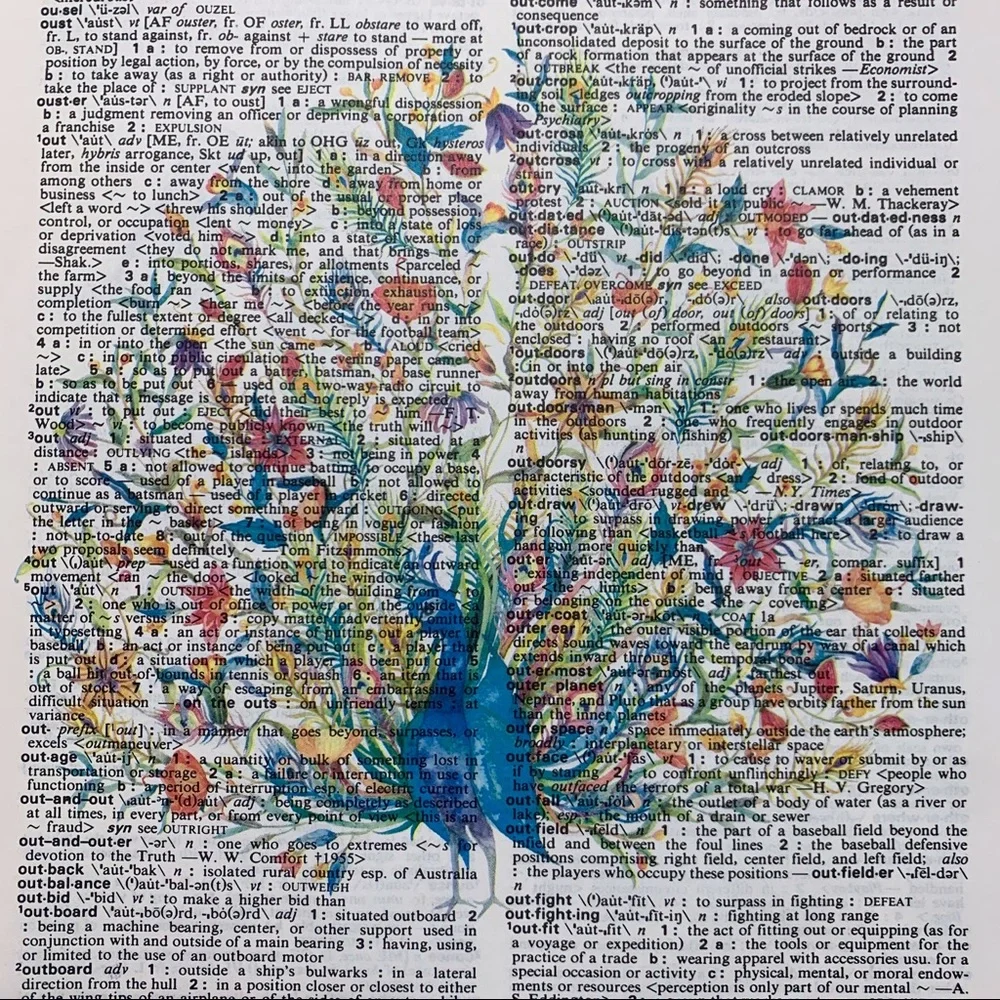 Dictionary Art Print Peacock Bird, Vintage Art Print
